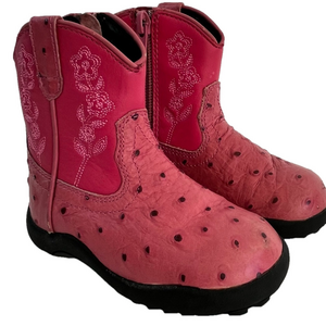 Roper Cowgirl Cowboy Pink Boots Zipper Side Close Little Girls Size 6 Western